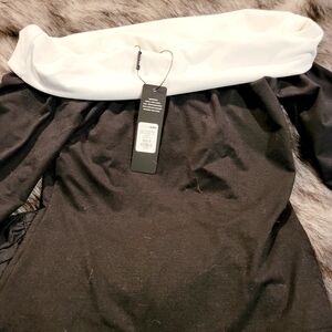 Fashion Nova Monochrome Off-Shoulder Dress